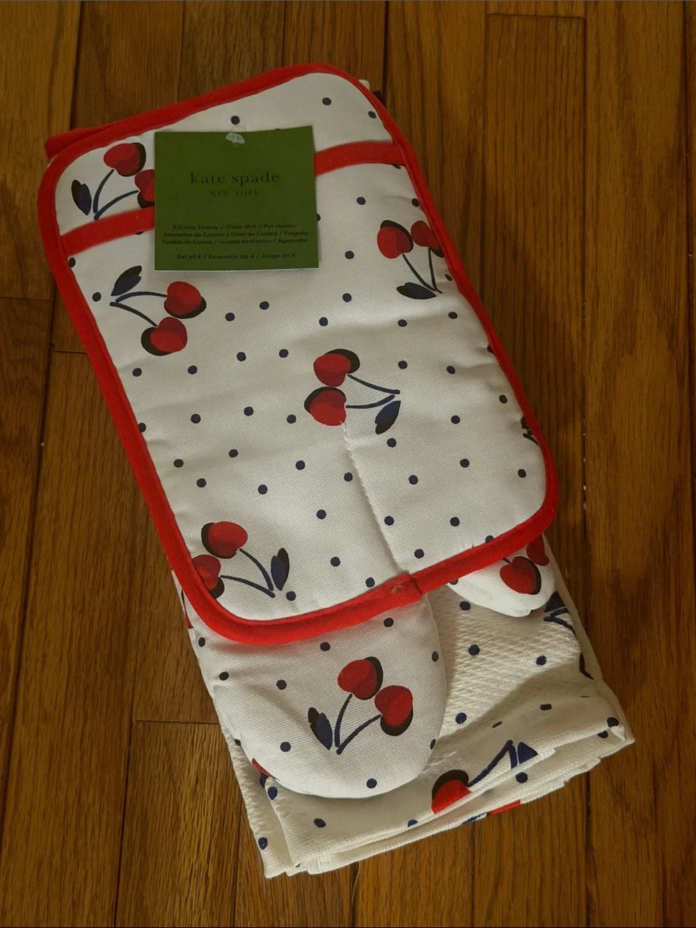 Kate Spade cherry dot kitchen 4-pc set